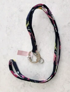 Vera Bradley Lanyard Navy Blue Floral Hot Pink Cruise BRAND NEW WITH TAGS Cute! - Picture 1 of 9