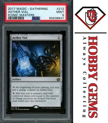 AETHER VIAL PSA 9 2017 Iconic Masters Rare 212 MTG - Image 1 of 2