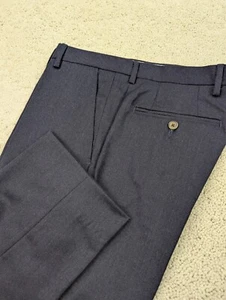 Pantalones de Franela de Lana para Hombres 32x27 Azul Tom James Azul Marino Ajustados Pierna Cónica Vestido Pantalón - Imagen 1 de 11