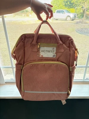 HOTBEST Diaper Bag Backpack Large Baby Nappy Changing Bag w Pullout Station - Image 1 of 4