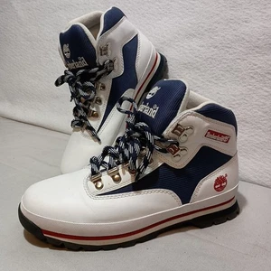 Timberland Euro Hiker Boots Vintage 90's Y2K Size 8.5M White/Blue #56313 - Bild 1 von 10