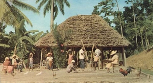Port Au Prinz Haiti Bauernhaus Bellen der Körner 1960 Postkarte - Bild 1 von 2
