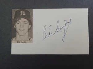 Bill Swift Signed Index Card - Mariners, Giants, Rockies - Picture 1 of 1