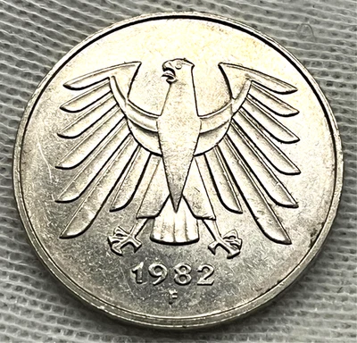 Germany / 5 Deutsche Mark / 1982-F / KM#140.1 / World Coin / (03-0899) - Image 1 of 2