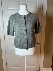 Cárdigan tejido gris manga corta H&M para mujer talla M vacaciones preppy - Imagen 1 de 6