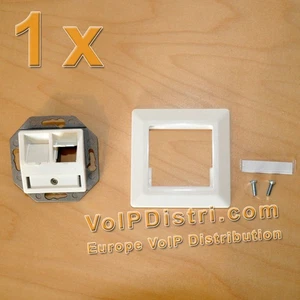 Anschlussblend Rahmen für Gigabit Keystone 2-fach Schrägauslass Unterputz-Dose - Picture 1 of 2