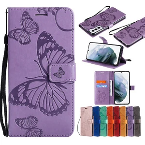 Butterfly Leather Card Wallet Case For Samsung Galaxy S24 Ultra S23 Plus S22 S21 - Picture 1 of 58