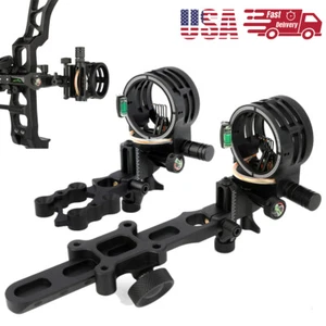 Mirino ad arco composto 5 pin 0,019'' fibra ottica micro regolazione CNC alluminio RHLH - Foto 1 di 15