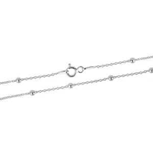 Sleek Satellite 1mm Cable Chain 18-inch Sterling Silver Necklace - Picture 1 of 4