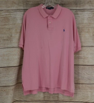 Camisa Polo Cuello Manga Corta Rosa Y2K Ralph Lauren Para Hombres Talla XL De Colección Foto 1 de 4
