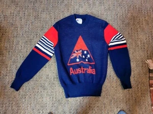 Vintage 60's/70's Australia Knit Flag Sweater Kids. Made Australia. - Picture 1 of 5