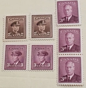 2 & 3 cent CANADA ISSUED STAMP LOT - Picture 1 of 3