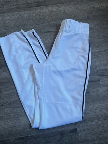 WHITE W/ BLACK PIPING AUTHENTIC MAJESTIC BASEBALL PANTS Size 30/30/30 Cover