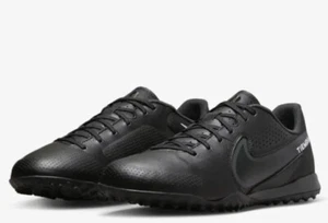 NIKE TIEMPO LEGEND 9 TF TURF SOCCER CLEATS SHOES BLACK DA1191-001 MENS SIZE 7 - Picture 1 of 7