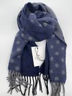 Paul Smith Men Scarf Made In Italy Cashmere Spots Jacquard Navy Special Offer