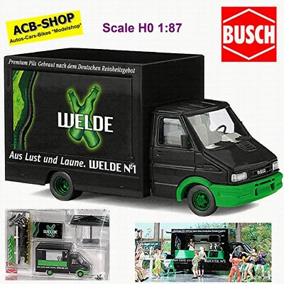 Iveco Quotidiano Welde No.1 Carrello Servizio Apribile con Accessori 1:87 Busch - Immagine 1 di 4
