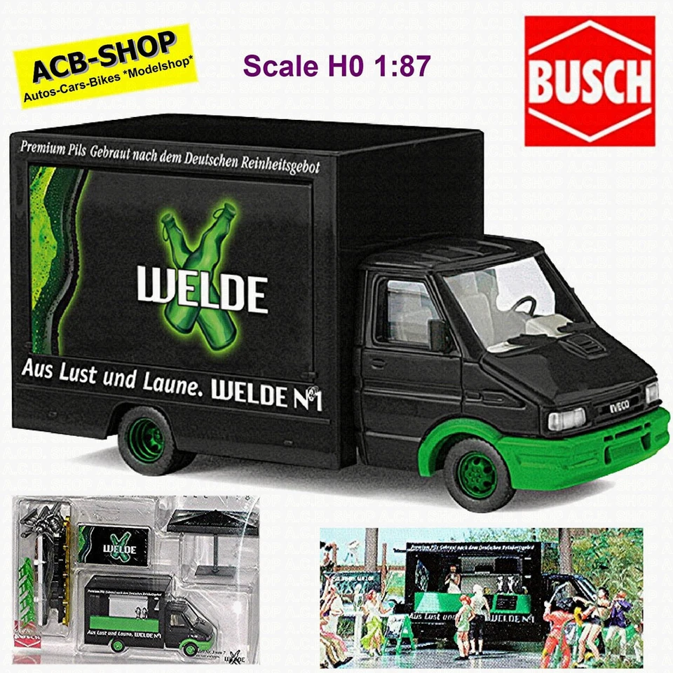 Iveco Quotidiano Welde No.1 Carrello Servizio Apribile con Accessori 1:87 Busch - Immagine 1 di 4