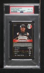 2016 Top Trumps Grand Prix Heroes Sergio Perez PSA 8