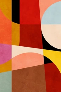 Warm Colors Bauhaus Geometry 2 by Ana Rut Bre Giclee Art Print Paper or Canvas - Picture 1 of 3