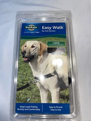 PetSafe Easy Walk No-Pull Harness Large Black Silver Stops Leash Pulling 65-95lb - Image 1 of 4