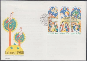 SWEDEN Sc # 1713-8 FDC of 6 DIFF XMAS ISSUE w/STARS of DAVID in STAMPS & CANCEL - Picture 1 of 1