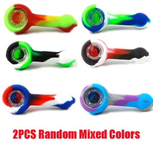 Juego de 2 Tubos de Silicona Portátil Color Aleatorio con Tazón de Vidrio de 9 Agujeros Extraíble - Imagen 1 de 15