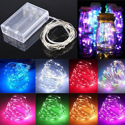 50/100/200 LED Lichterkette Batterie Micro Draht Außen Innen Beleuchtung Xmas - Bild 1 von 4