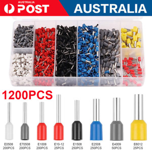1200PCS Cable Cord Pin End Bootlace Ferrule Terminal Wire Crimp Connector Kits