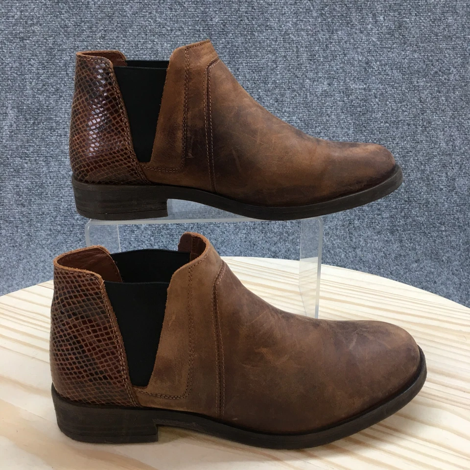 Clarks Boots Womens 8M Demi 2 Beat Snake Combi Booties Brown Leather 26152058 - Image 1 of 4