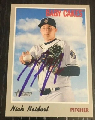 NICK NEIDERT Signed 2019 Topps Heritage Minors Baseball Card #103 MARLINS AUTO - Image 1 of 2