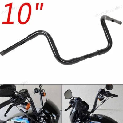 10'' Ape Hanger 1" Handlebar Black Fit for Harley Sportster Softail Dyna 1980-up - Imagem 1 de 4
