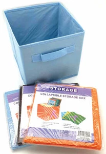 4pc Storage Cube 7.5" x 7.5" Folds Flat, 3 Assorted Colors - Picture 1 of 1