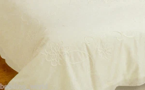 DOUBLE BED LINDA CREAM DUVET COVER SET EMBELLISHED FLORAL SCROLL CORD EFFECT - Picture 1 of 3
