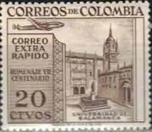 COLOMBIA-1955– UNIVERSITY OF SALAMANCA  7TH CENTENARY– VF** - Picture 1 of 1
