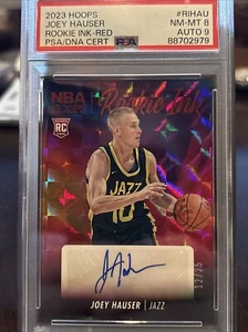 2023 Hoops Joey Hauser Rookie Ink RED /25 RC Rookie PSA 8 / 9 JAZZ - Picture 1 of 4
