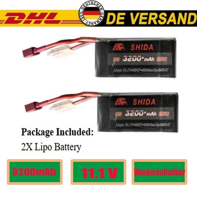 2pcs 11,1V 3200mAh 25C Deans T Stecker für MJX 14301 14302 14303 14209 14210 - Bild 1 von 4