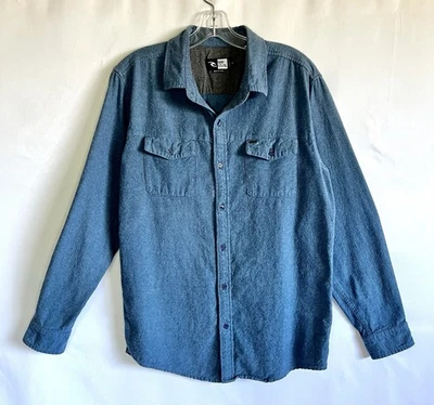 Rip Curl Men’s Medium Slim Fit Rough Blue Denim Long Sleeve Button Up Cuff Shirt - Image 1 of 4