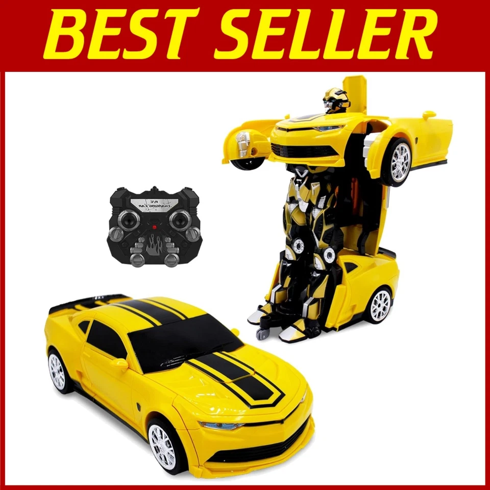 Yellow RC Car Robot Toy for Boys 8-13 | Transforming Gift - Image 1 of 4