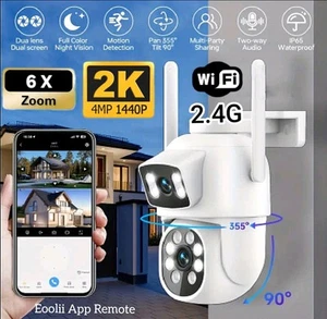 Cámara de vigilancia Dual Lens 2.4G 2K Wi-Fi IP IP65 resistente a la intemperie seguimiento automático PTZ - Imagen 1 de 13