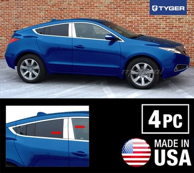 TYGER Fits 2010-2015 Acura ZDX 4PC Stainless Steel Chrome Pillar Post Trim Foto 1 de 4