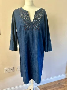 Women's Denim Dress Size 14 short - Picture 1 of 3