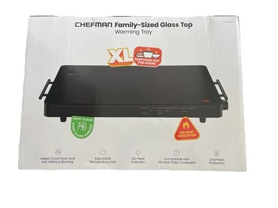 Chefman Family-Size Glasstop Warming Tray 16x21 Temp Control Buffet  Parties - Image 1 of 3