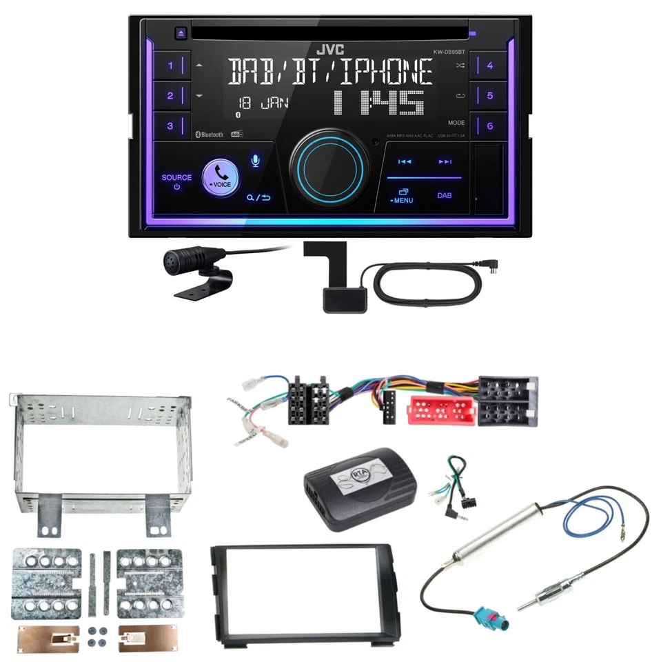 JVC KW-DB95BT Bluetooth Digitalradio USB CD Einbauset für Kia Cee'd ED - Bild 1 von 1