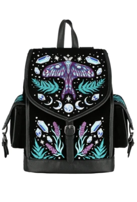 Restyle Gothic Rucksack Tasche Schultasche Backpack Zauberwald Motte Moth Mond