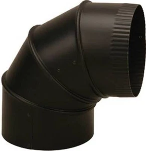6" Schwarz 24 Ga. Adj Ofenrohr Rauchbogen - Hergestellt in Kanada von Imperial - Bild 1 von 1