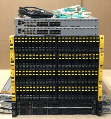 HP 3PAR 7400c DL360 Gen10 16GB FC 34.8TB 2-Tier 40Core 384GB Server SAN Solution - Image 1 of 3