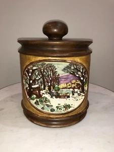 Vintage Hershey Molds 1978 Cookie Jar / Canister, 3D Winter Scene - Picture 1 of 6