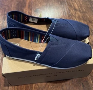 Tom's Mujer Clásicos Lona Planos Talla US 7 (azul marino) - Imagen 1 de 6