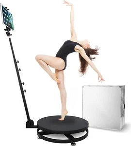 360 Photo Booth Machine 27.6in Manual Control Aluminum Case Spin Selfie Platform - Picture 1 of 7