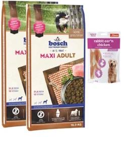 2x15kg Bosch Adult Maxi Hundefutter + 80g Fleischsnacks - Bild 1 von 1